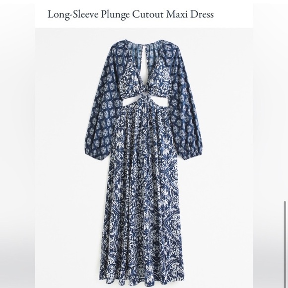 Abercrombie Blue Floral Maxi Dress - Picture 6 of 7